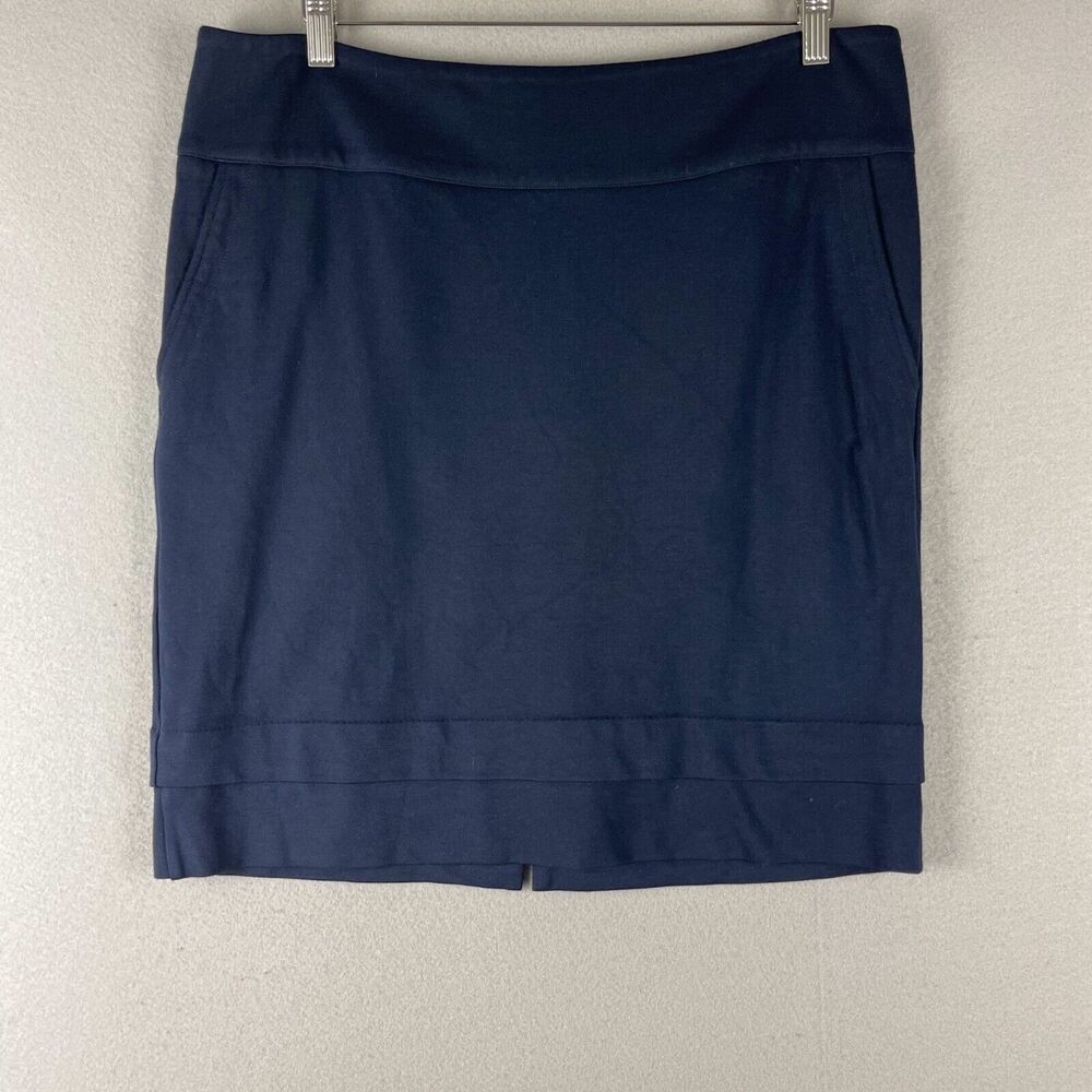 CAbi Lido Tiered Pencil Skirt Womens 14 Blue Zipper Career Office Preppy 5051